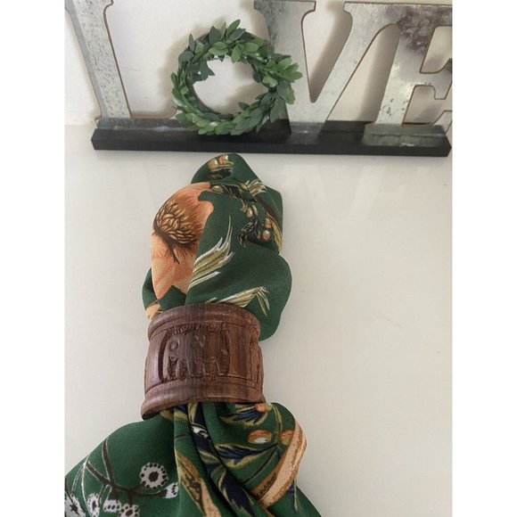 Vintage Elephant Retro Boho Hand Carved Wood Napkin Rings Holders India Set Of 8 - Picture 10 of 16